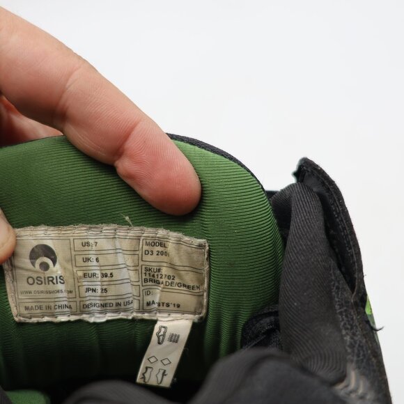 Osiris D3 Men’s Size 7 Black Green Synthetic Skate Inspired Sneaker Lace Up - Picture 3 of 9